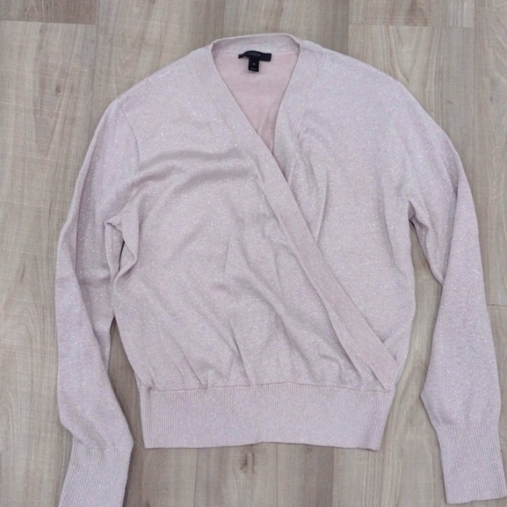 JCrew Women's sparkle wrap sweater top size M
